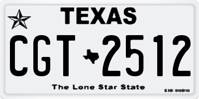 TX license plate CGT2512