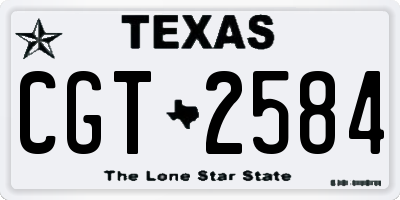 TX license plate CGT2584