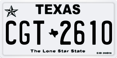 TX license plate CGT2610