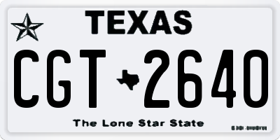 TX license plate CGT2640