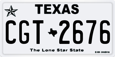 TX license plate CGT2676