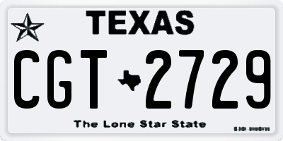 TX license plate CGT2729