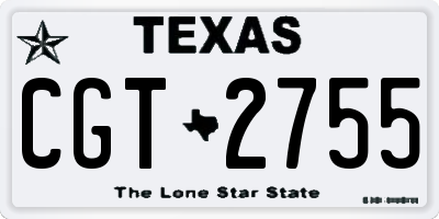 TX license plate CGT2755