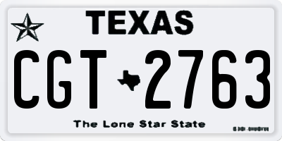 TX license plate CGT2763
