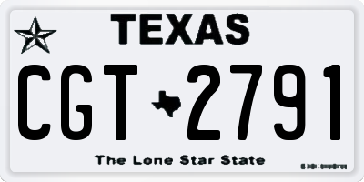TX license plate CGT2791