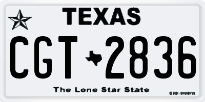 TX license plate CGT2836