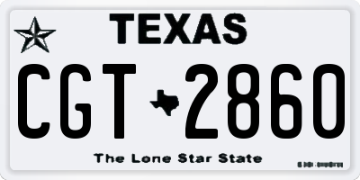 TX license plate CGT2860