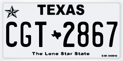 TX license plate CGT2867