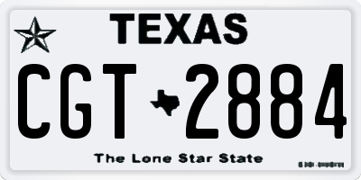 TX license plate CGT2884