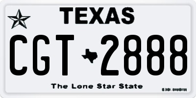 TX license plate CGT2888