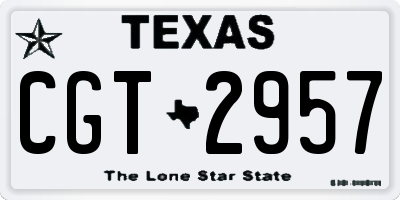 TX license plate CGT2957