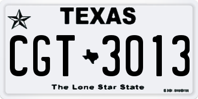 TX license plate CGT3013