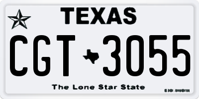 TX license plate CGT3055