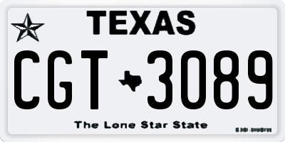 TX license plate CGT3089