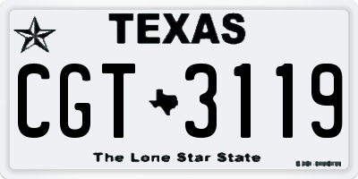 TX license plate CGT3119