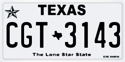 TX license plate CGT3143