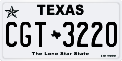 TX license plate CGT3220