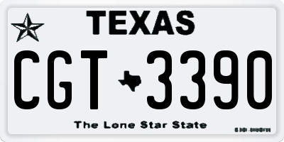 TX license plate CGT3390