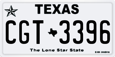 TX license plate CGT3396