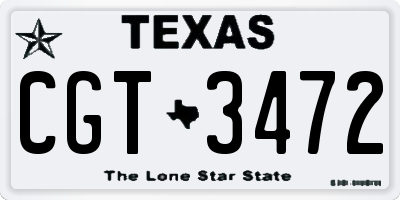 TX license plate CGT3472