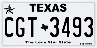 TX license plate CGT3493