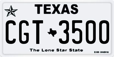 TX license plate CGT3500