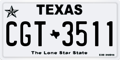 TX license plate CGT3511