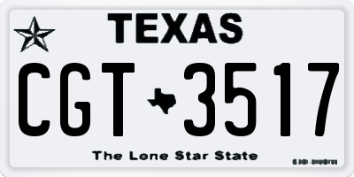 TX license plate CGT3517