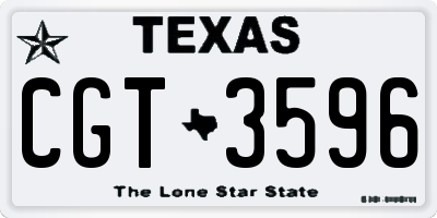 TX license plate CGT3596
