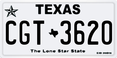 TX license plate CGT3620