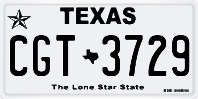TX license plate CGT3729