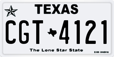 TX license plate CGT4121