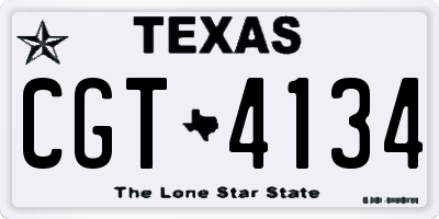 TX license plate CGT4134