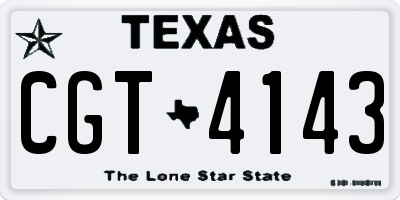 TX license plate CGT4143