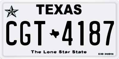 TX license plate CGT4187
