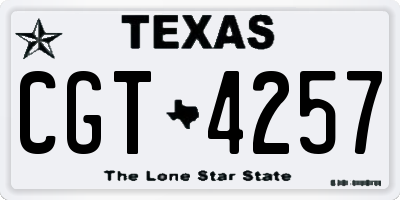 TX license plate CGT4257