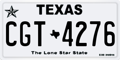 TX license plate CGT4276
