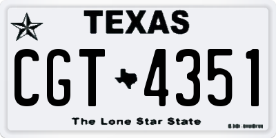 TX license plate CGT4351