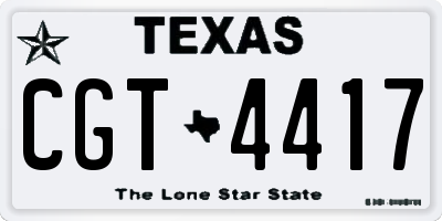 TX license plate CGT4417