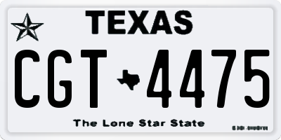 TX license plate CGT4475