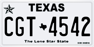 TX license plate CGT4542