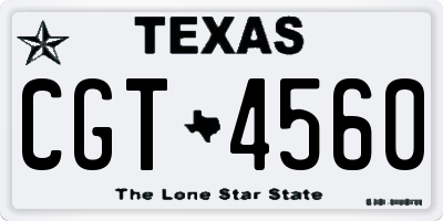 TX license plate CGT4560