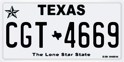TX license plate CGT4669
