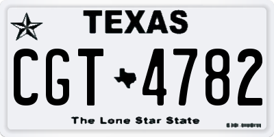 TX license plate CGT4782