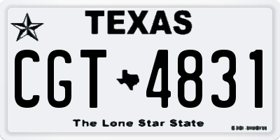 TX license plate CGT4831