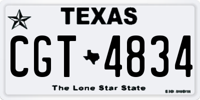 TX license plate CGT4834