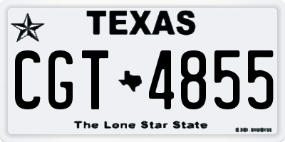 TX license plate CGT4855