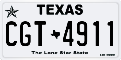 TX license plate CGT4911