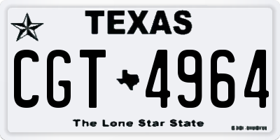 TX license plate CGT4964