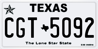 TX license plate CGT5092